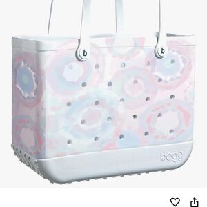 White and Pink Patterned Tote Bag